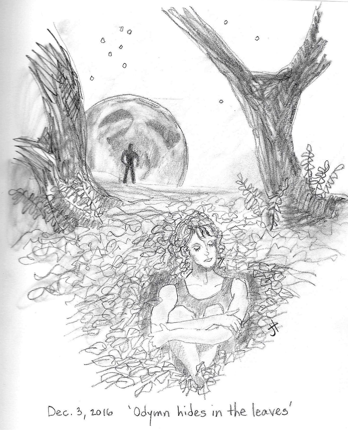 'Odymn hides in the leaves'