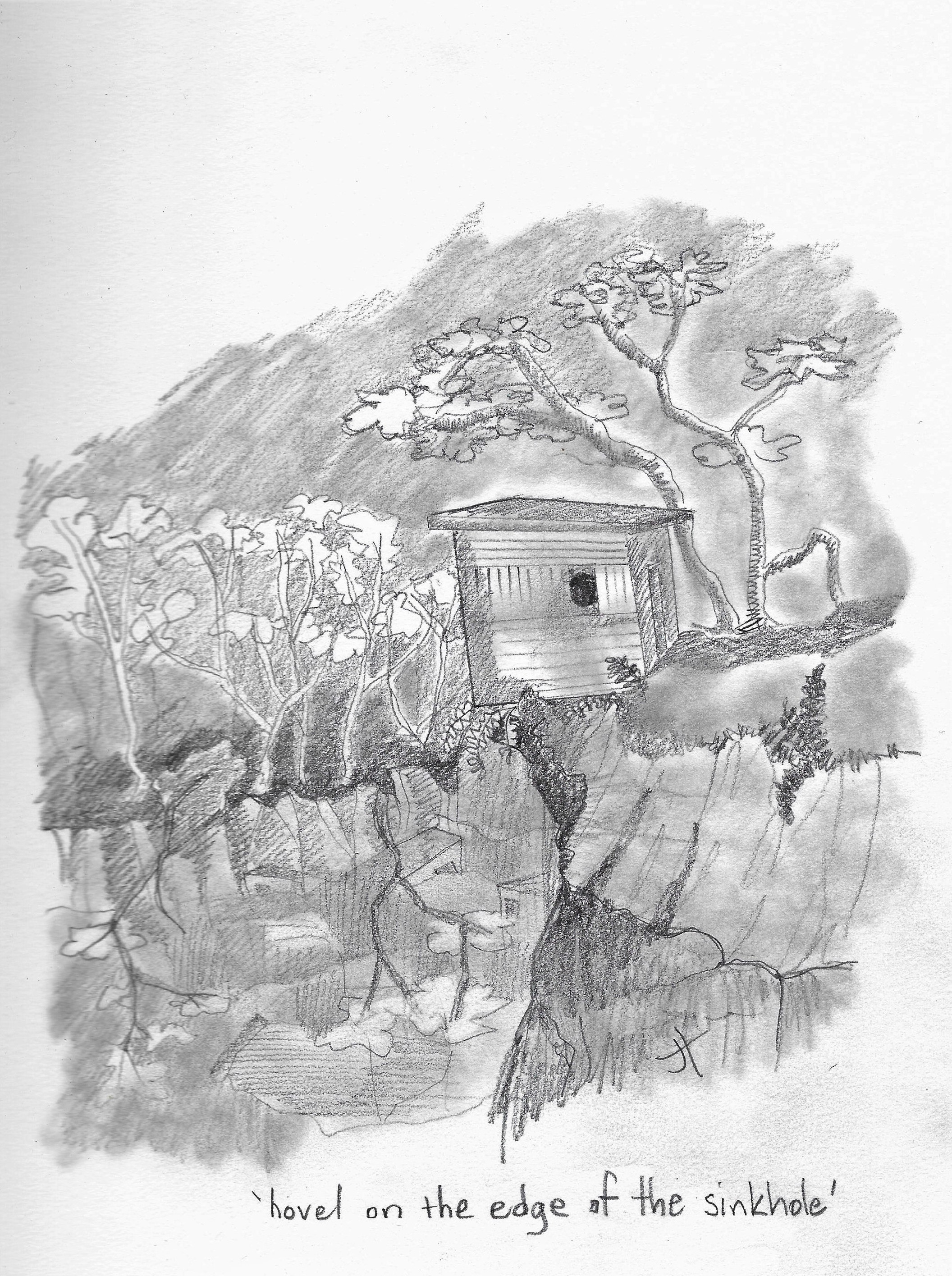 'hovel on the edge of the sinkhole'paperback